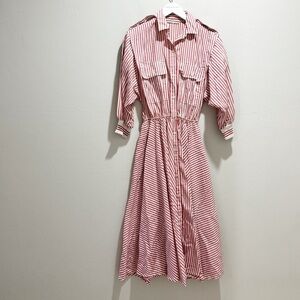 Striped Red Midi Dress